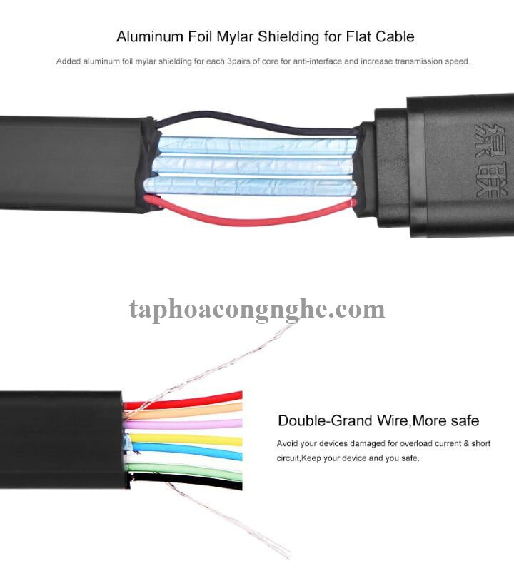 Ugreen 10853 0.5M màu Đen Cáp USB 3.0 sang MICRO USB 3.0 cho ổ cứng dáng dẹt US130 30010853